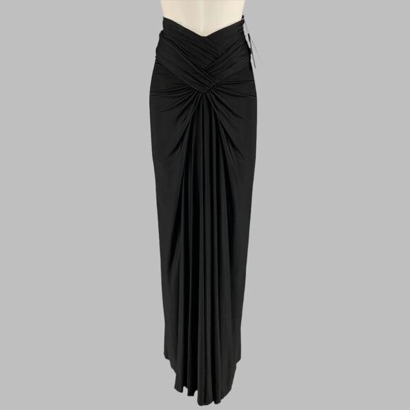 SAINT LAURENT Size 2 Black Jersey Long Skirt - Picture 1 of 9